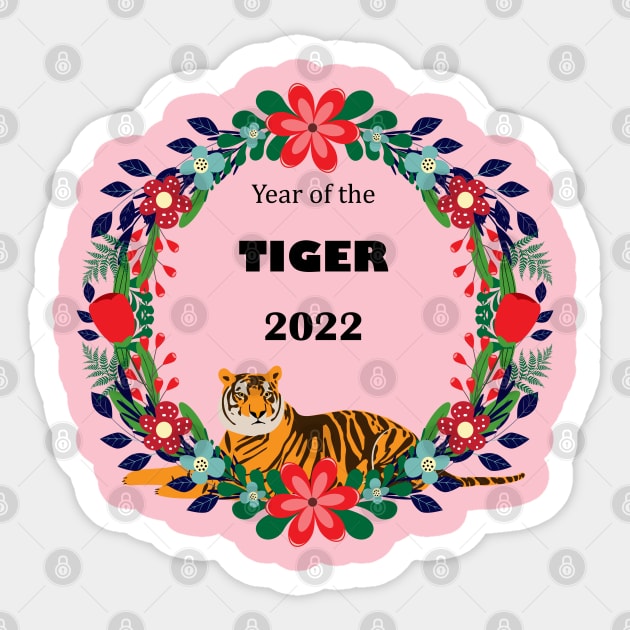 Year of the tiger - 2022 Sticker by grafart